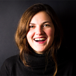 A woman with a gap between her teeth