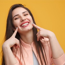 woman enjoying the low visibility of Invisalign