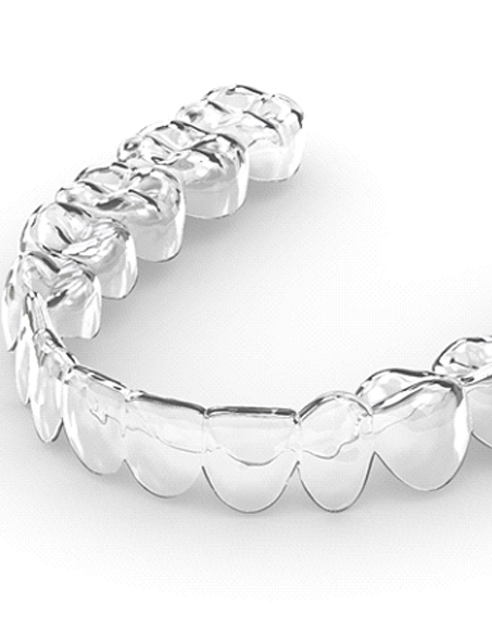 A digital image of a clear aligner used as part of treatment for someone receiving Invisalign in Myrtle Beach