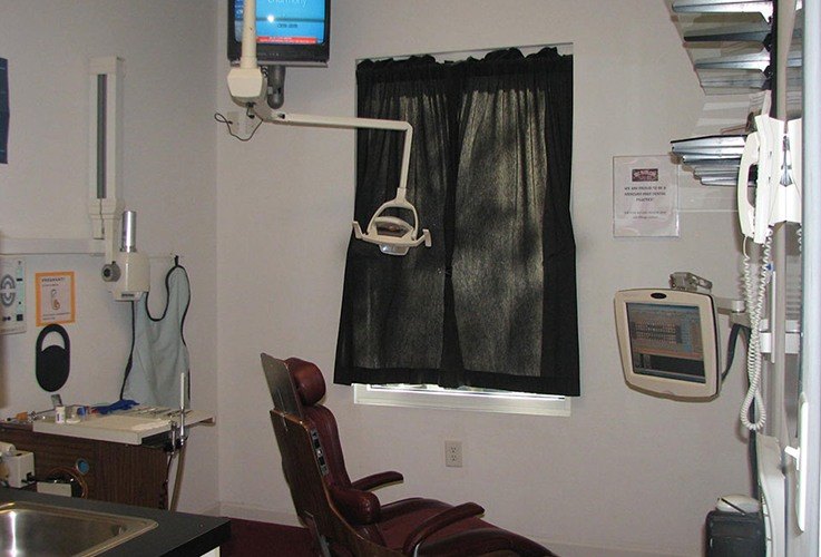 High tech dental exam room