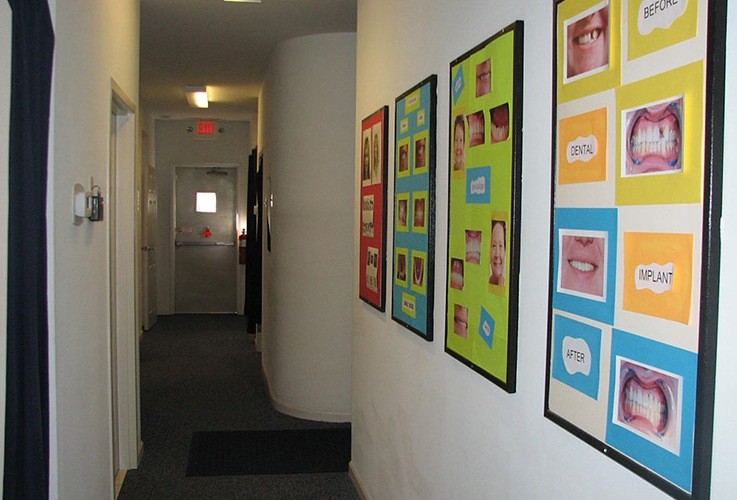 Hallway to dental treatment area