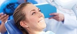 Smiling woman in dental chair