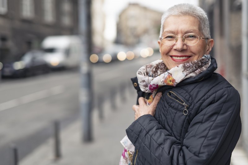 Senior woman with Invisalign